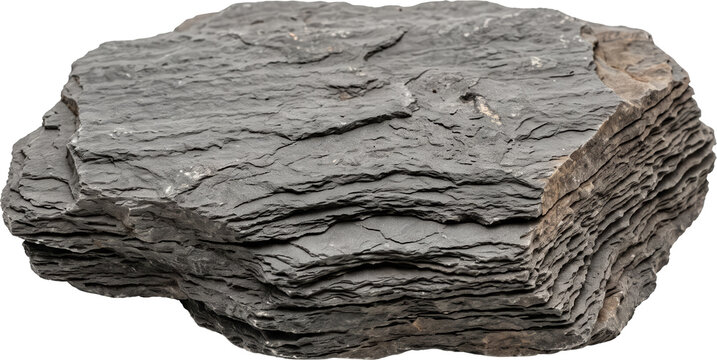 Isolated Slate Rock Cutout PNG on Transparent Background