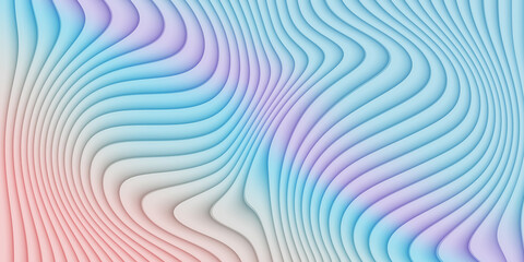 Fototapeta premium Soft pastel liquid waves background featuring diagonal color transition in blue violet and coral shades.