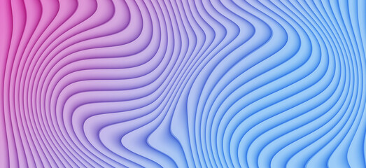 Fototapeta premium Smooth wavy abstract background with a pink to blue gradient, featuring soft curves and a modern aesthetic.