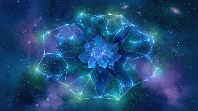 Stellar gem cluster in Perseus: a dreamy space artwork with radiant jewel