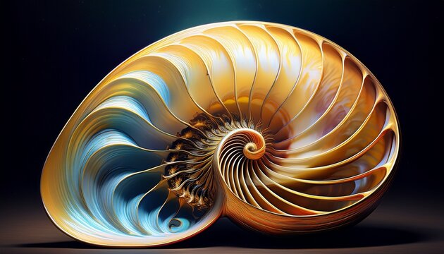 nautilus shell showing golden ratio and fibonacci sequence