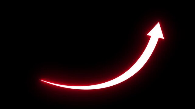 Digital business bar chart animation with steadily rising arrow and dotted trend line. Illustrating strong revenue growth, financial success, Motion graphics of business idea .4k video.