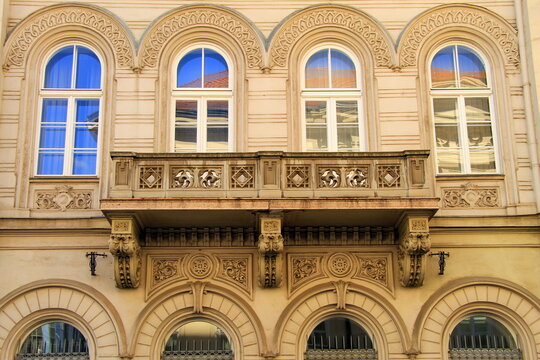 Roofs, windows of old houses and palaces in Vienna Austria. Baroque buildings Vienna
