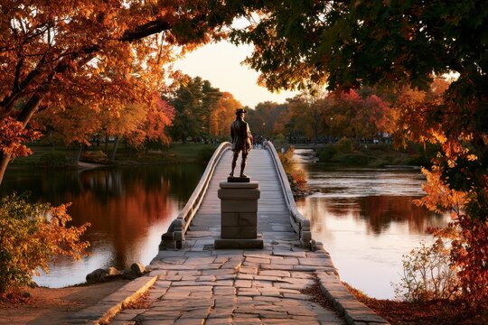 Minuteman Statue on the Old North Bridge in Concord, Massachusetts