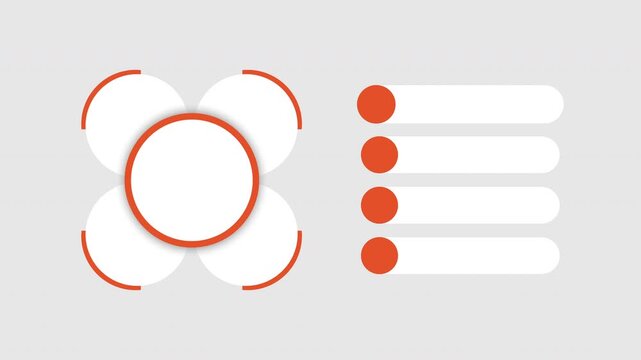 Animated four options infographic diagram template for corporate marketing presentation
