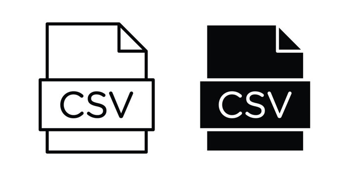 Download CSV file icon black and white pictogram set