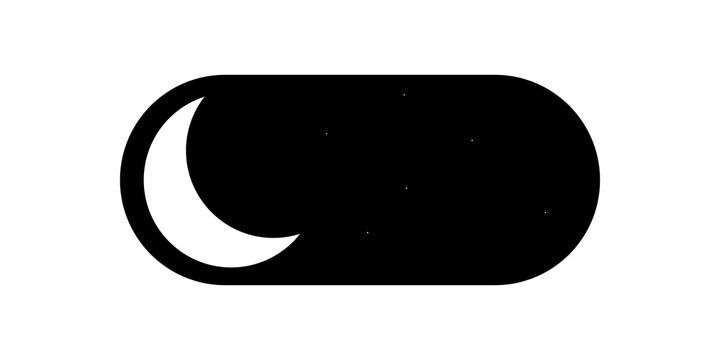 Night mode toggle switch icon with a crescent moon and stars symbol