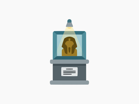 A pharaoh bust displayed in a museum for the concept of ancient Egyptian culture and history.
