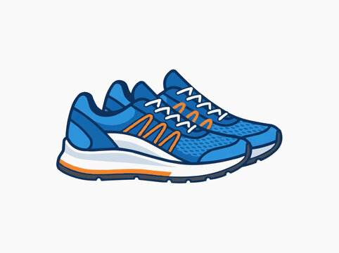 A pair of blue running shoes, symbolizing sports and fitness.