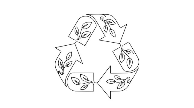 A recycling symbol with leaves for the concept of eco friendly and sustainability.