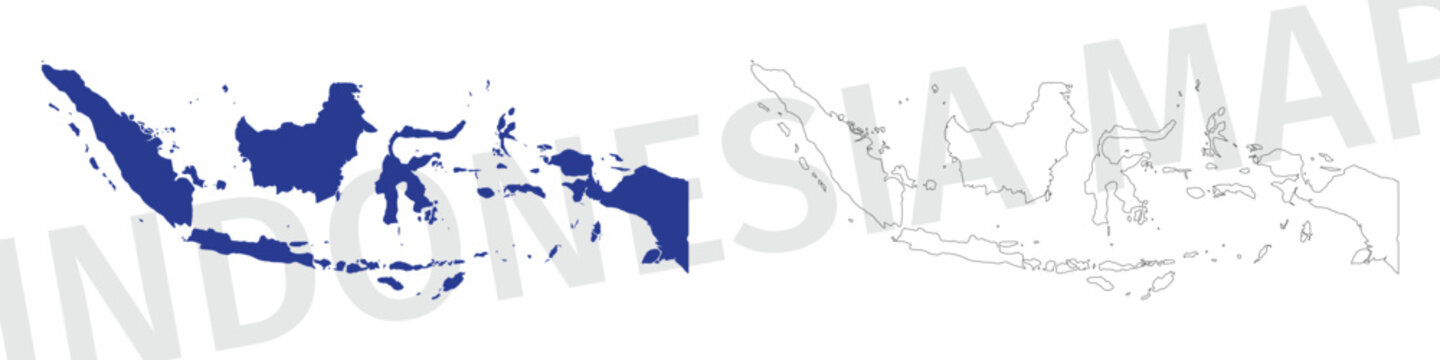 Indonesia map, silhouette of the indonesian archipelago, consisting of thousands of islands, vector illustration