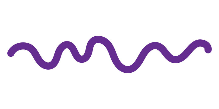 Purple wavy line drawn as a simple hand drawn squiggle shape