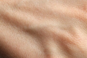 Fototapeta premium Texture of normal skin as background, closeup
