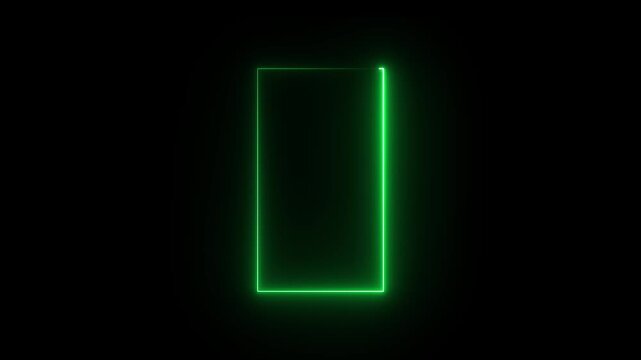 Abstract blue pink neon glowing line frame, animated moving led light screen box projection 3d rendering, empty blank space vertical presentation design background, futuristic laser sprectrum backdrop