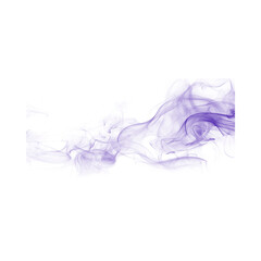 Obraz premium Purple smoke cloud isolated on white. Abstract violet ink flow for creative design projects.