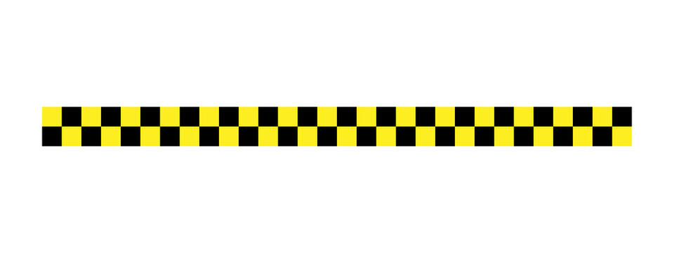 Black and yellow checkered taxi cab stripe pattern border
