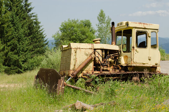 old rusty tractor