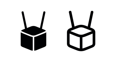 Fototapeta premium Router icon with antennas, network device symbol for internet and wireless connection