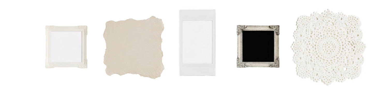 A collection of ornate picture frames on transparent background