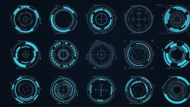 Set of futuristic hud circular target elements