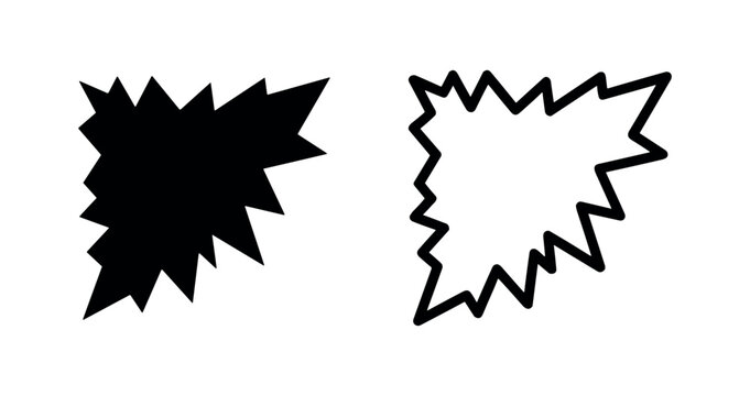 Abstract jagged burst or explosion shape icon. Energy, impact, or sudden event symbol.