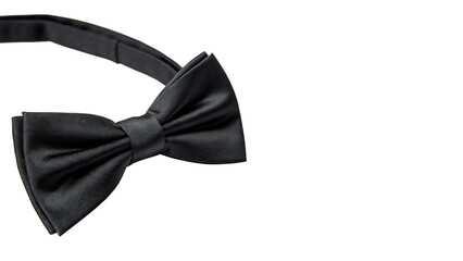 Elegant black formal silk bow tie accessory isolated on transparent background © novanova-png