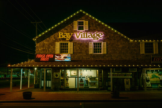 Bay Village at night in Beach Haven, Long Beach Island, New Jersey