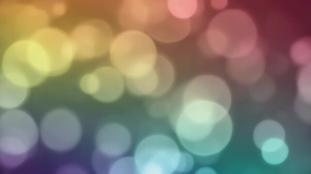 Soft rainbow bokeh circles drifting slowly and fading in-out 88
