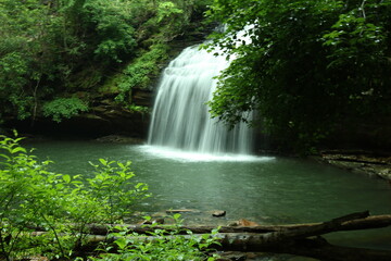 Obraz premium Scenic view of Stinging Fork Falls in a lush Tennessee forest