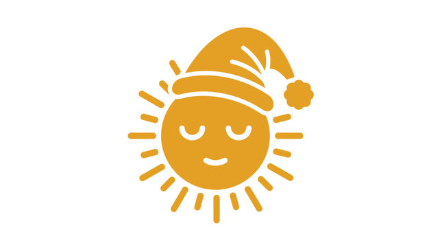 Cute sleepy sun wearing a nightcap vector icon