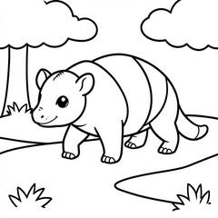 Fototapeta premium Baby Armadillo Walking