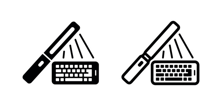 Handheld scanner with keyboard icon, data input or inventory management device
