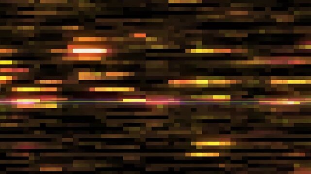 Pixel stripes sliding sideways with brief bright flashes