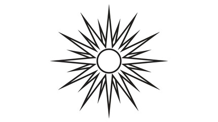 Fototapeta premium Vector illustration of a stylized sun with sharp rays