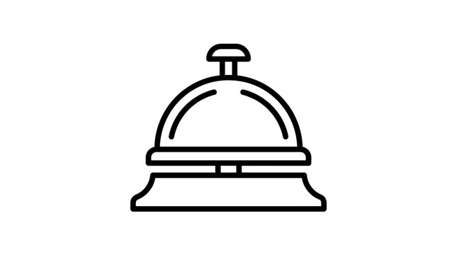 Vector illustration of a restaurant bellhop with a dome