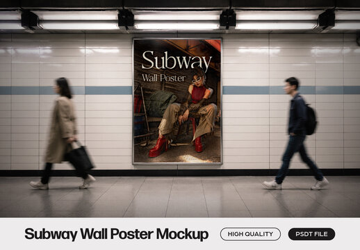 Subway Wall Poster Mockup