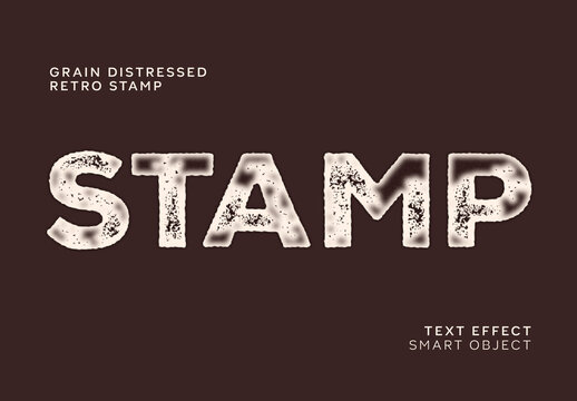 Grain Distressed Retro Stamp Text Effect
