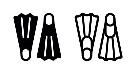 Swimming flippers or diving fins icons © liubomir118809