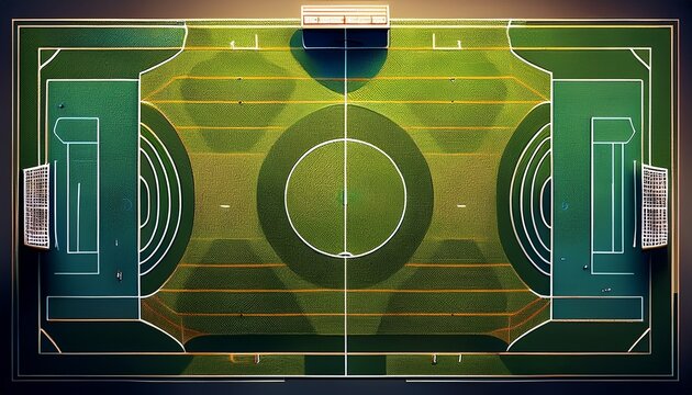 soccer field layout diagram with lines and goal areas for tactical analysis