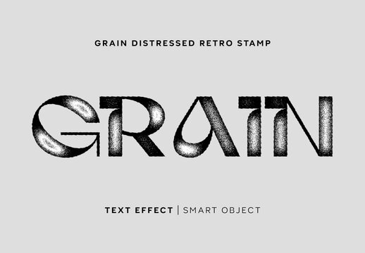 Grain Distressed Retro Stamp Text Effect