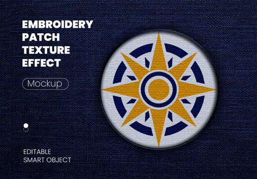 Embroidery Patch Texture Effect Mockup