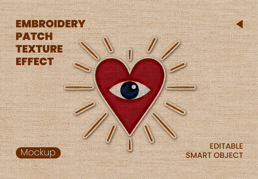 Embroidery Patch Texture Effect Mockup