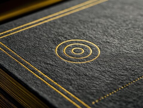 Gold thread black stationery detail