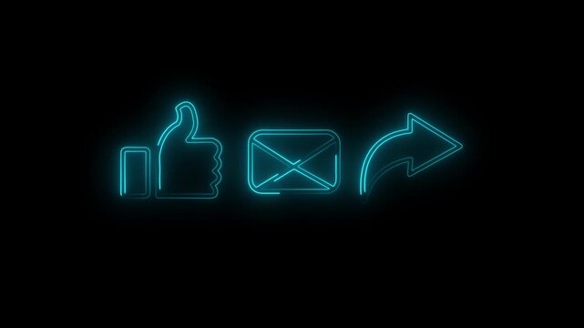 Glowing neon style envelope icon with directional arrow representing digital message delivery and communication on a dark background
