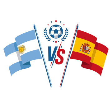 Argentina vs Spain Soccer Team Championship, Final Football Match Design