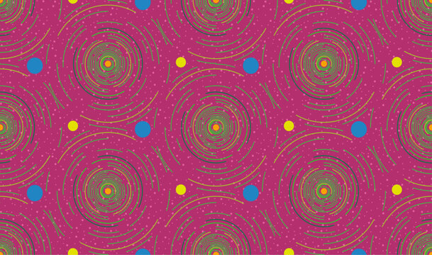 African Print fabric seamless background, Ethnic handmade ornament for your design, Afro Ethnic circles, geometric elements. Vector texture, Africa motifs textile Ankara fashion style vibrant colors