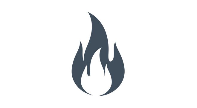 Stylized fire flame icon logo design