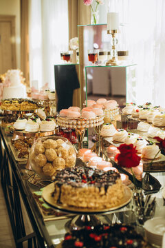 Delicious dessert buffet table at a celebratory event