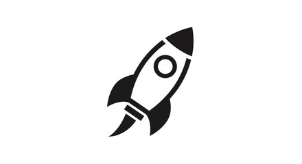Rocket ship silhouette launching for startup growth concept. © Muda