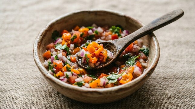 Xnipec habanero salsa Yucatan style detail close-up stock food photography